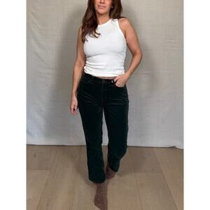 Vintage Forest Green Corduroy Straight-Leg Pants